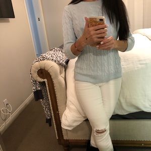 Light blue delicate 3/4 sleeves sweater